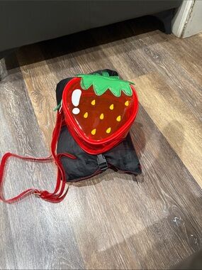 Kids Strawberry Clear Crossbody Bag - Red & Green